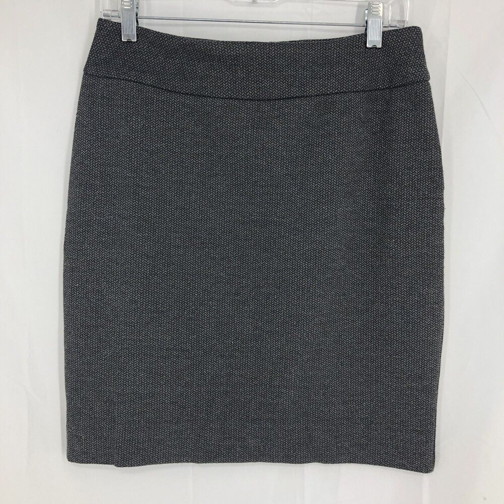 Halogen Nordstrom Gray Black Chevron Pencil Skirt 6 (30x20)